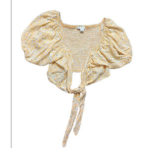 Women's HYFV Floral Crop Top Size L Yellow